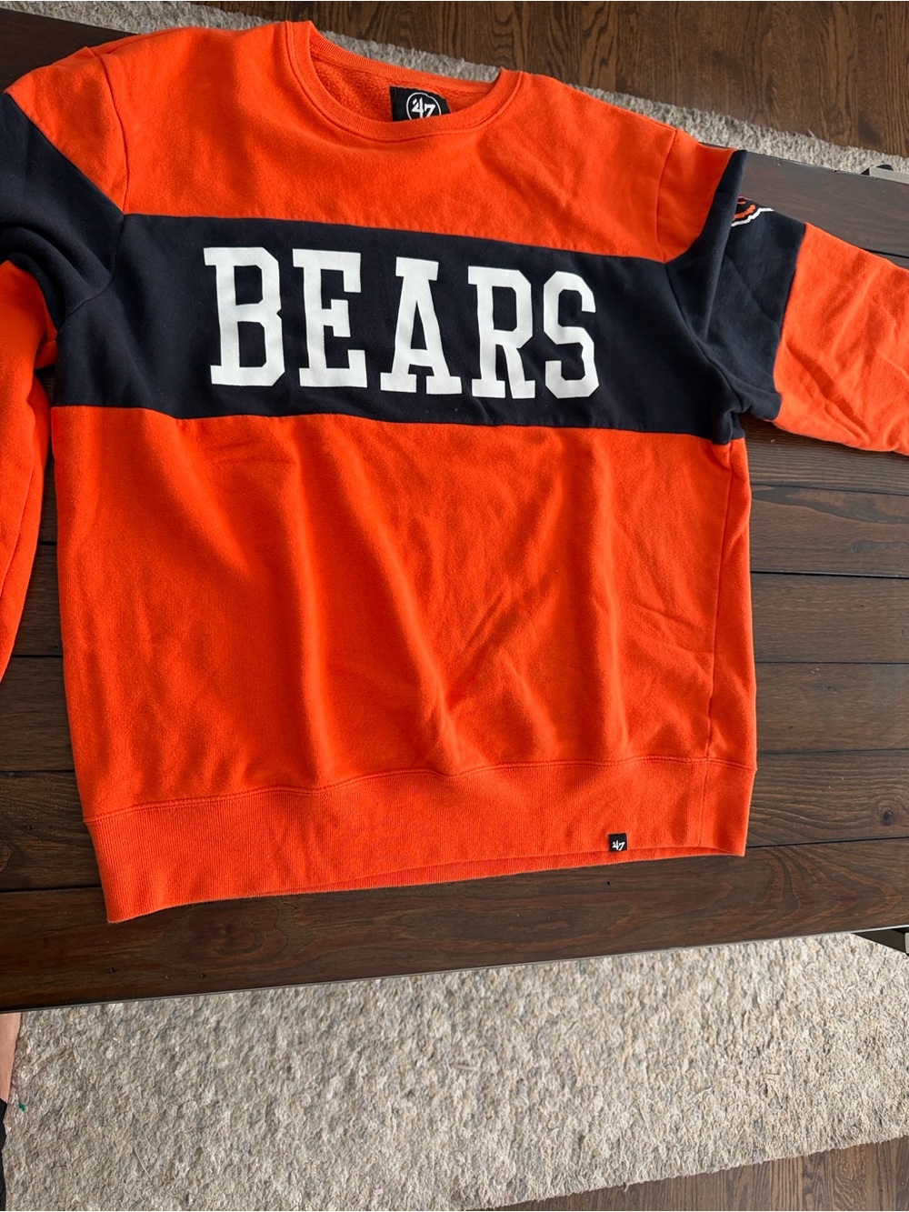 47 Bears Orange and Navy Crewneck Pullover